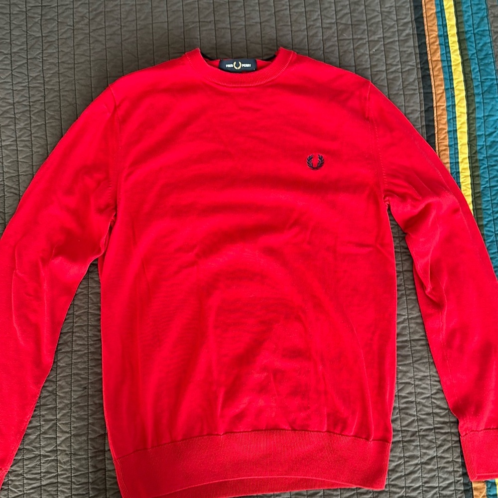 Fred Perry sweater red crewneck knit